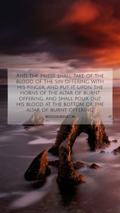 Picture 07 - Leviticus 4:25 KJV Mobile Phone Wallpaper - And the priest shall take of the blood of the sin - Mobile Bible Verse Wallpaper