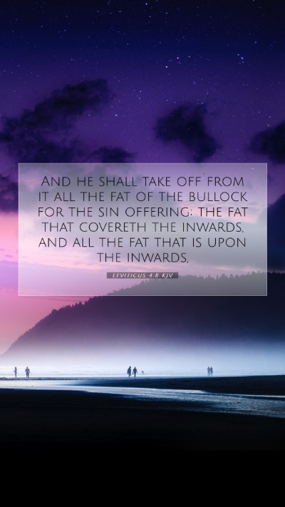 Picture 07 - Leviticus 4:8 KJV Mobile Phone Wallpaper - And he shall take off from it all the fat of the - Mobile Bible Verse Wallpaper
