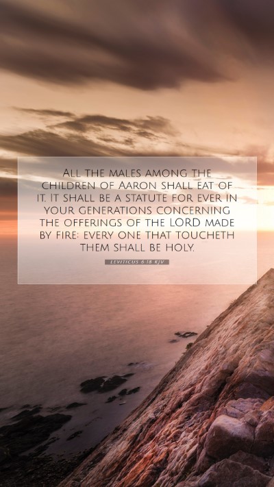 Picture 07 - Leviticus 6:18 KJV Mobile Phone Wallpaper - All the males among the children of Aaron shall - Mobile Bible Verse Wallpaper