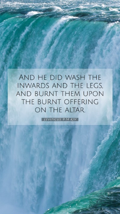 Picture 07 - Leviticus 9:14 KJV Mobile Phone Wallpaper - And he did wash the inwards and the legs, and - Mobile Bible Verse Wallpaper