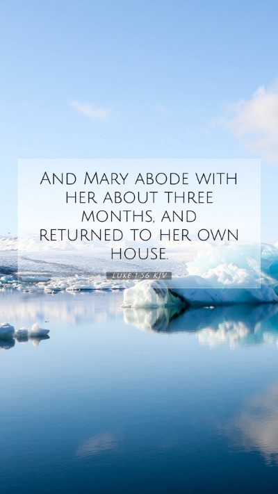 Picture 07 - Luke 1:56 KJV Mobile Phone Wallpaper - And Mary abode with her about three months, and - Mobile Bible Verse Wallpaper