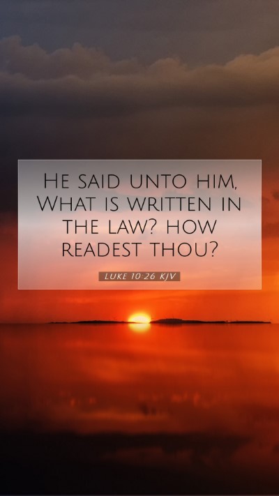 Picture 07 - Luke 10:26 KJV Mobile Phone Wallpaper - He said unto him, What is written in the law? how - Mobile Bible Verse Wallpaper