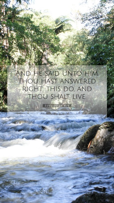 Picture 07 - Luke 10:28 KJV Mobile Phone Wallpaper - And he said unto him, Thou hast answered right: - Mobile Bible Verse Wallpaper