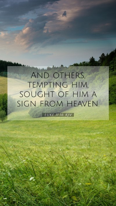 Picture 07 - Luke 11:16 KJV Mobile Phone Wallpaper - And others, tempting him, sought of him a sign - Mobile Bible Verse Wallpaper