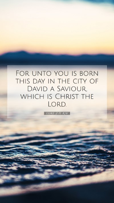 Picture 07 - Luke 2:11 KJV Mobile Phone Wallpaper - For unto you is born this day in the city of - Mobile Bible Verse Wallpaper