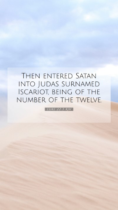Picture 07 - Luke 22:3 KJV Mobile Phone Wallpaper - Then entered Satan into Judas surnamed Iscariot, - Mobile Bible Verse Wallpaper