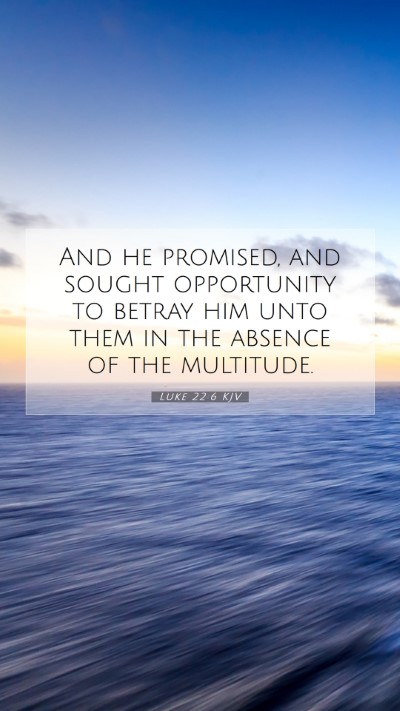 Picture 07 - Luke 22:6 KJV Mobile Phone Wallpaper - And he promised, and sought opportunity to betray - Mobile Bible Verse Wallpaper