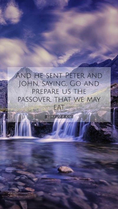 Picture 07 - Luke 22:8 KJV Mobile Phone Wallpaper - And he sent Peter and John, saying, Go and - Mobile Bible Verse Wallpaper
