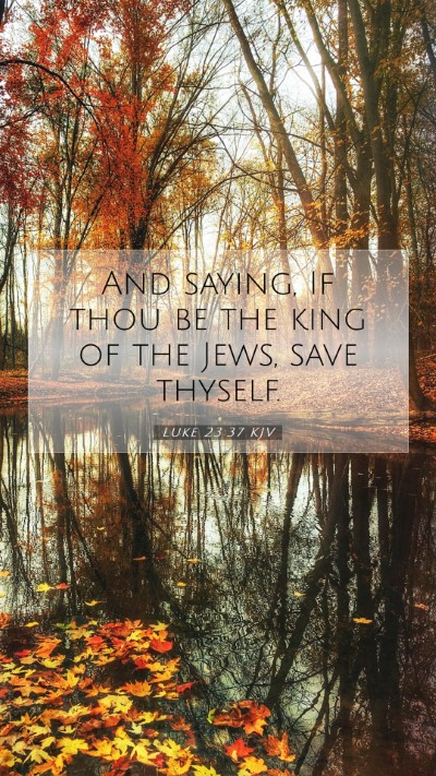 Picture 07 - Luke 23:37 KJV Mobile Phone Wallpaper - And saying, If thou be the king of the Jews, save - Mobile Bible Verse Wallpaper