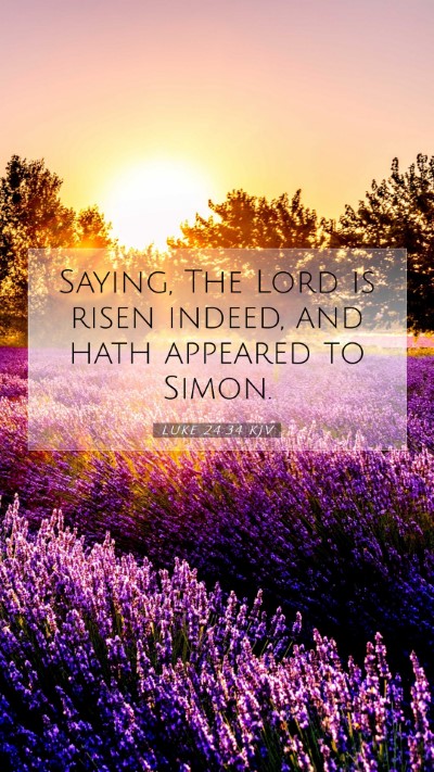 Picture 07 - Luke 24:34 KJV Mobile Phone Wallpaper - Saying, The Lord is risen indeed, and hath - Mobile Bible Verse Wallpaper