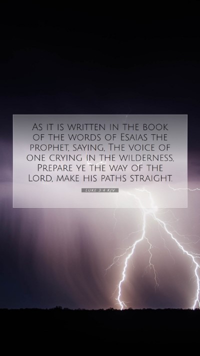 Picture 07 - Luke 3:4 KJV Mobile Phone Wallpaper - As it is written in the book of the words of - Mobile Bible Verse Wallpaper