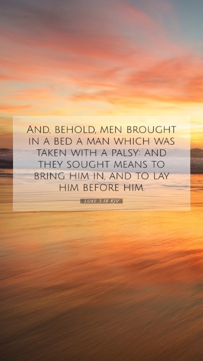 Picture 07 - Luke 5:18 KJV Mobile Phone Wallpaper - And, behold, men brought in a bed a man which was - Mobile Bible Verse Wallpaper