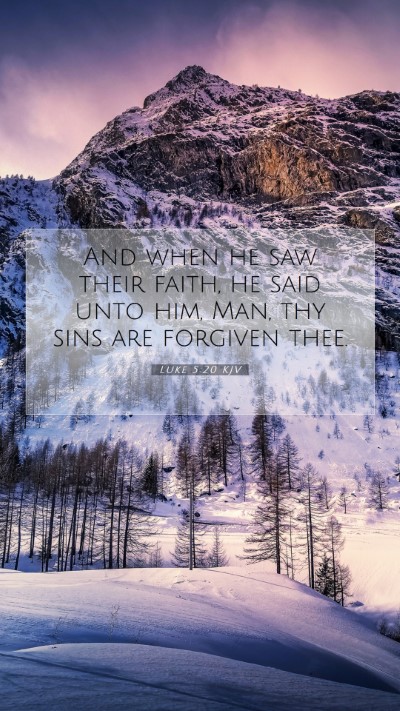Picture 07 - Luke 5:20 KJV Mobile Phone Wallpaper - And when he saw their faith, he said unto him, - Mobile Bible Verse Wallpaper