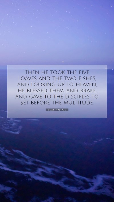 Picture 07 - Luke 9:16 KJV Mobile Phone Wallpaper - Then he took the five loaves and the two fishes, - Mobile Bible Verse Wallpaper