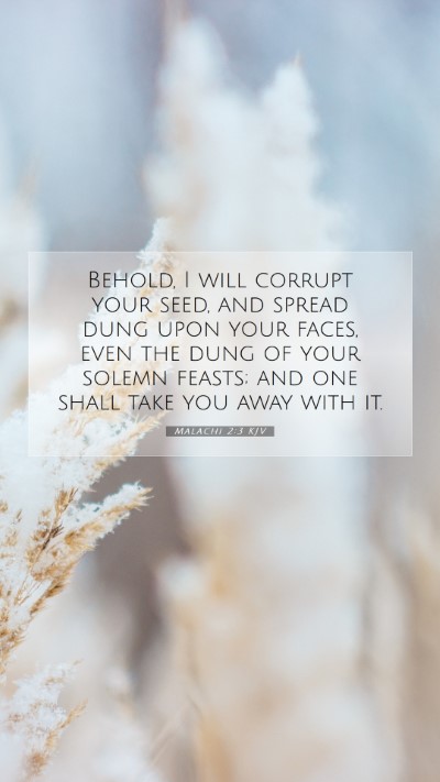 Picture 07 - Malachi 2:3 KJV Mobile Phone Wallpaper - Behold, I will corrupt your seed, and spread dung - Mobile Bible Verse Wallpaper