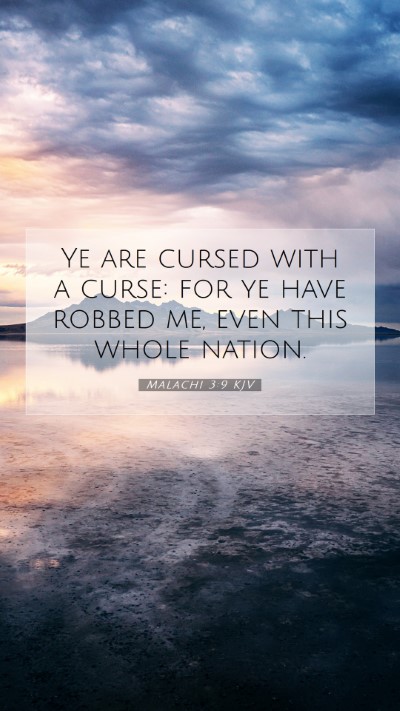 Picture 07 - Malachi 3:9 KJV Mobile Phone Wallpaper - Ye are cursed with a curse: for ye have robbed - Mobile Bible Verse Wallpaper
