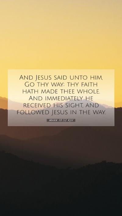 Picture 07 - Mark 10:52 KJV Mobile Phone Wallpaper - And Jesus said unto him, Go thy way; thy faith - Mobile Bible Verse Wallpaper