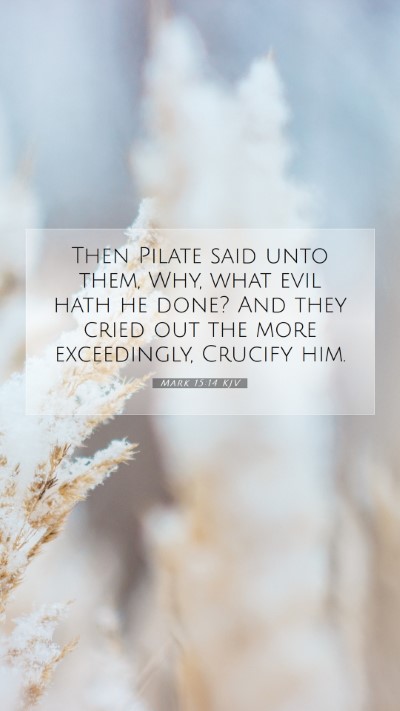 Picture 07 - Mark 15:14 KJV Mobile Phone Wallpaper - Then Pilate said unto them, Why, what evil hath - Mobile Bible Verse Wallpaper