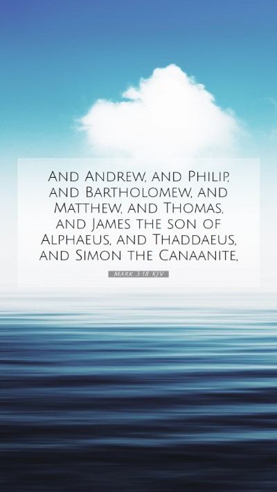Picture 07 - Mark 3:18 KJV Mobile Phone Wallpaper - And Andrew, and Philip, and Bartholomew, and - Mobile Bible Verse Wallpaper