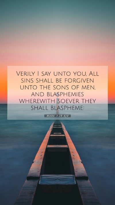 Picture 07 - Mark 3:28 KJV Mobile Phone Wallpaper - Verily I say unto you, All sins shall be forgiven - Mobile Bible Verse Wallpaper