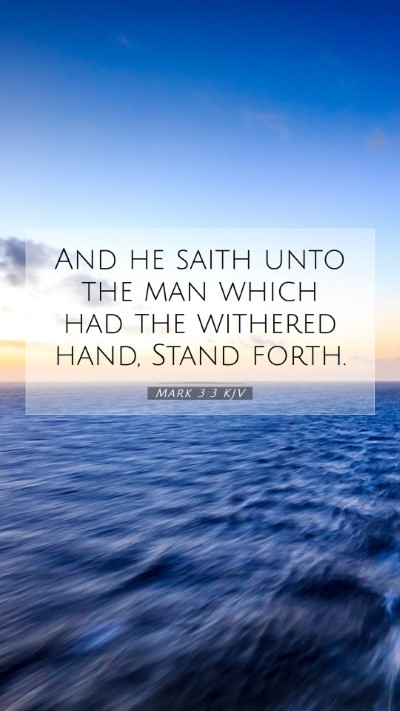 Picture 07 - Mark 3:3 KJV Mobile Phone Wallpaper - And he saith unto the man which had the withered - Mobile Bible Verse Wallpaper