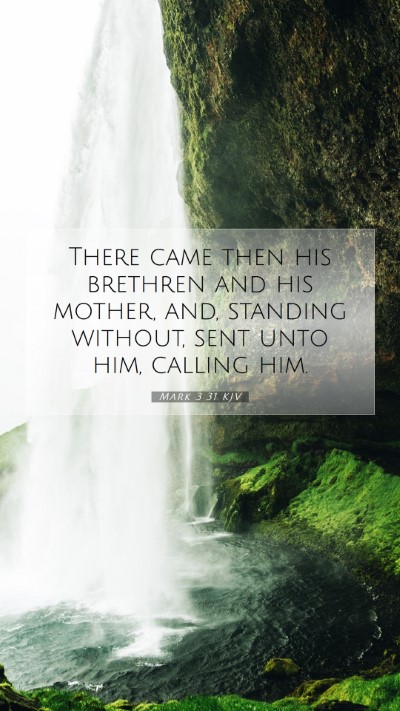 Picture 07 - Mark 3:31 KJV Mobile Phone Wallpaper - There came then his brethren and his mother, and, - Mobile Bible Verse Wallpaper