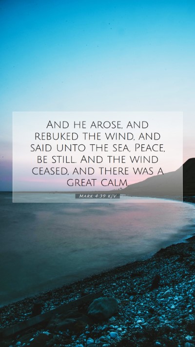 Picture 07 - Mark 4:39 KJV Mobile Phone Wallpaper - And he arose, and rebuked the wind, and said unto - Mobile Bible Verse Wallpaper