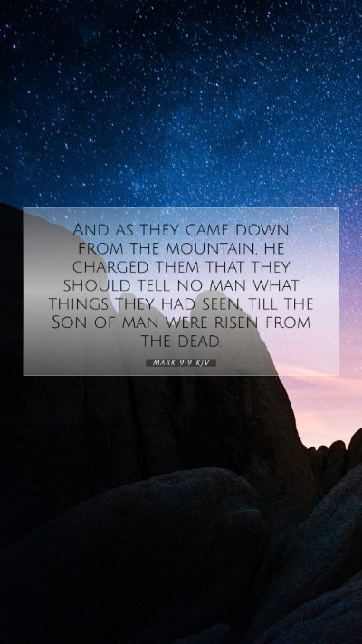 Picture 07 - Mark 9:9 KJV Mobile Phone Wallpaper - And as they came down from the mountain, he - Mobile Bible Verse Wallpaper