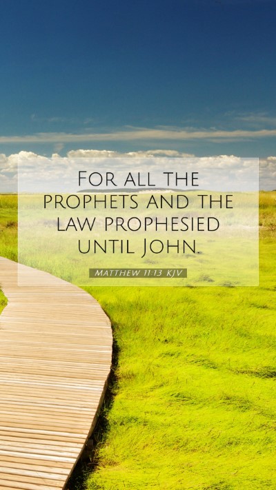 Picture 07 - Matthew 11:13 KJV Mobile Phone Wallpaper - For all the prophets and the law prophesied until - Mobile Bible Verse Wallpaper