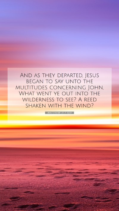 Picture 07 - Matthew 11:7 KJV Mobile Phone Wallpaper - And as they departed, Jesus began to say unto the - Mobile Bible Verse Wallpaper