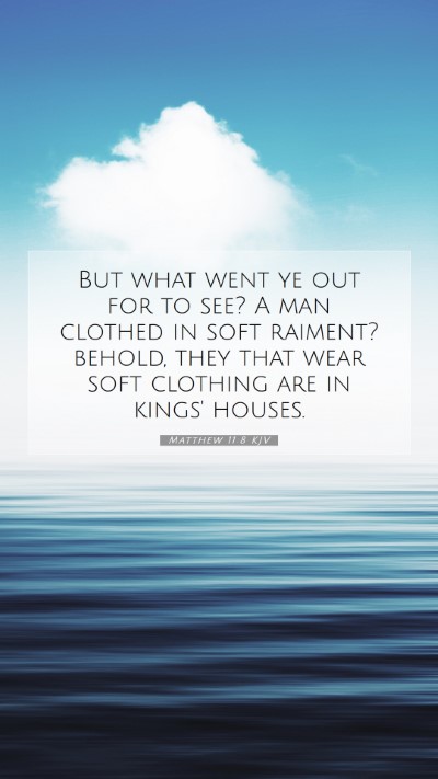 Picture 07 - Matthew 11:8 KJV Mobile Phone Wallpaper - But what went ye out for to see? A man clothed in - Mobile Bible Verse Wallpaper