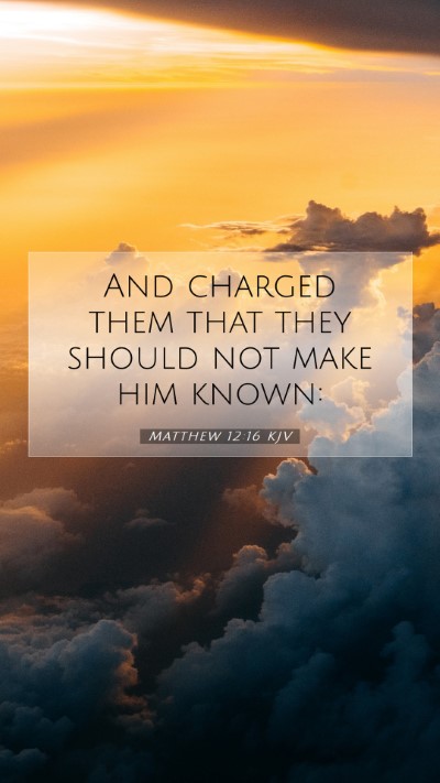 Picture 07 - Matthew 12:16 KJV Mobile Phone Wallpaper - And charged them that they should not make him - Mobile Bible Verse Wallpaper