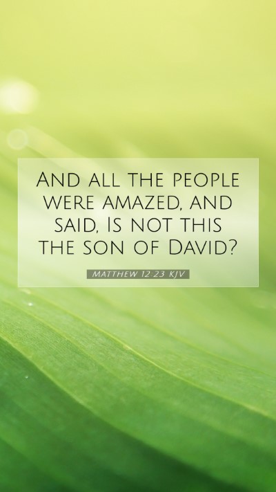 Picture 07 - Matthew 12:23 KJV Mobile Phone Wallpaper - And all the people were amazed, and said, Is not - Mobile Bible Verse Wallpaper