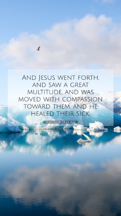 Picture 07 - Matthew 14:14 KJV Mobile Phone Wallpaper - And Jesus went forth, and saw a great multitude, - Mobile Bible Verse Wallpaper