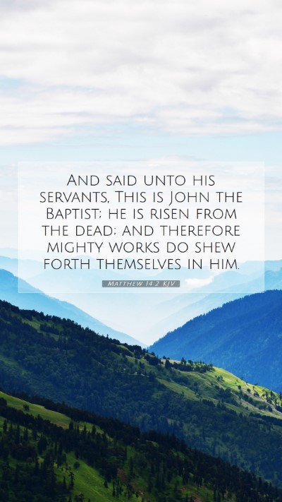 Picture 07 - Matthew 14:2 KJV Mobile Phone Wallpaper - And said unto his servants, This is John the - Mobile Bible Verse Wallpaper