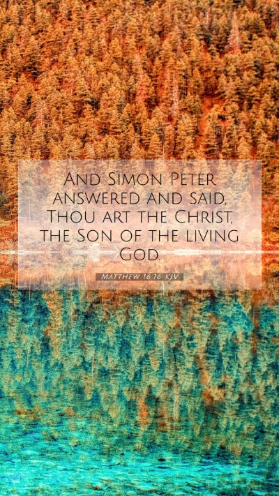 Picture 07 - Matthew 16:16 KJV Mobile Phone Wallpaper - And Simon Peter answered and said, Thou art the - Mobile Bible Verse Wallpaper