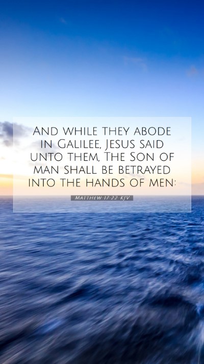 Picture 07 - Matthew 17:22 KJV Mobile Phone Wallpaper - And while they abode in Galilee, Jesus said unto - Mobile Bible Verse Wallpaper
