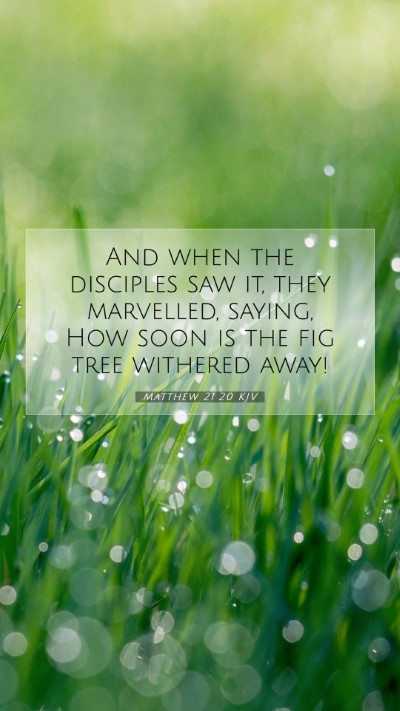 Picture 07 - Matthew 21:20 KJV Mobile Phone Wallpaper - And when the disciples saw it, they marvelled, - Mobile Bible Verse Wallpaper