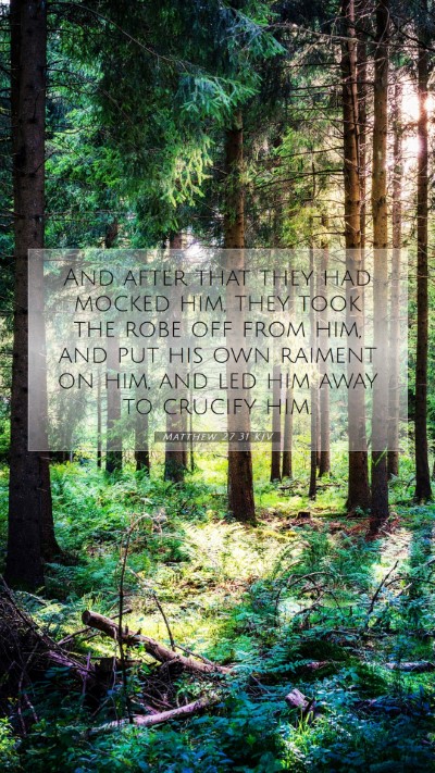 Picture 07 - Matthew 27:31 KJV Mobile Phone Wallpaper - And after that they had mocked him, they took the - Mobile Bible Verse Wallpaper