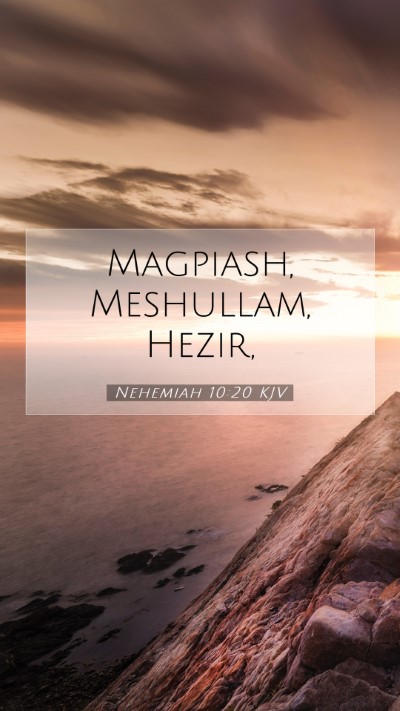 Picture 07 - Nehemiah 10:20 KJV Mobile Phone Wallpaper - Magpiash, Meshullam, - Mobile Bible Verse Wallpaper
