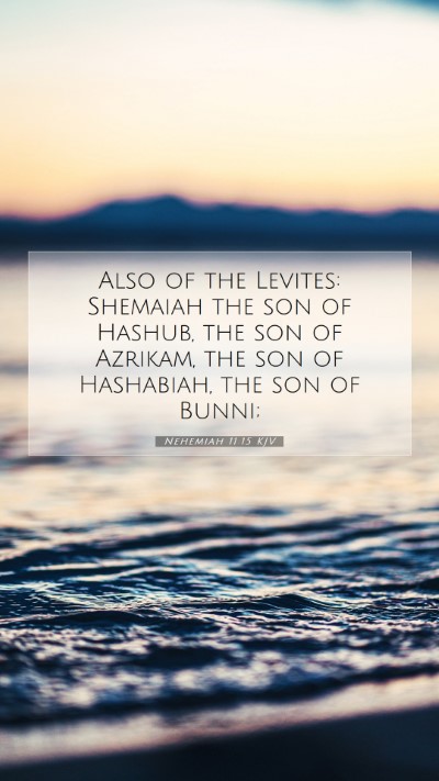 Picture 07 - Nehemiah 11:15 KJV Mobile Phone Wallpaper - Also of the Levites: Shemaiah the son of Hashub, - Mobile Bible Verse Wallpaper