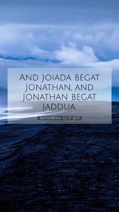 Picture 07 - Nehemiah 12:11 KJV Mobile Phone Wallpaper - And Joiada begat Jonathan, and Jonathan begat - Mobile Bible Verse Wallpaper