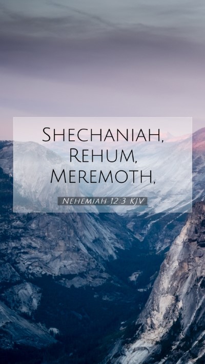 Picture 07 - Nehemiah 12:3 KJV Mobile Phone Wallpaper - Shechaniah, Rehum, - Mobile Bible Verse Wallpaper