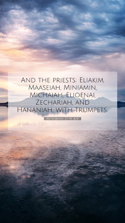 Picture 07 - Nehemiah 12:41 KJV Mobile Phone Wallpaper - And the priests; Eliakim, Maaseiah, Miniamin, - Mobile Bible Verse Wallpaper