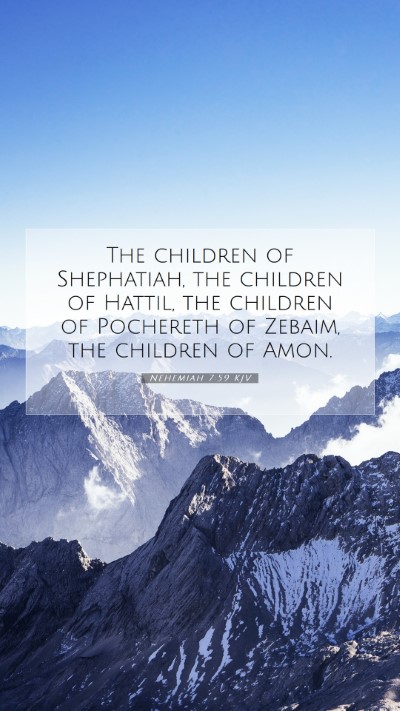 Picture 07 - Nehemiah 7:59 KJV Mobile Phone Wallpaper - The children of Shephatiah, the children of - Mobile Bible Verse Wallpaper