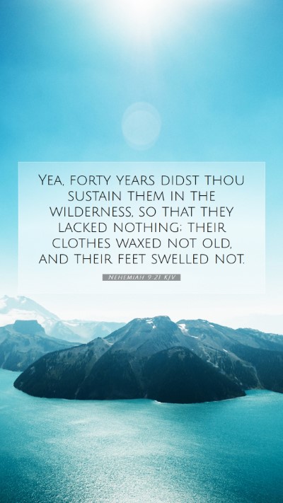 Picture 07 - Nehemiah 9:21 KJV Mobile Phone Wallpaper - Yea, forty years didst thou sustain them in the - Mobile Bible Verse Wallpaper