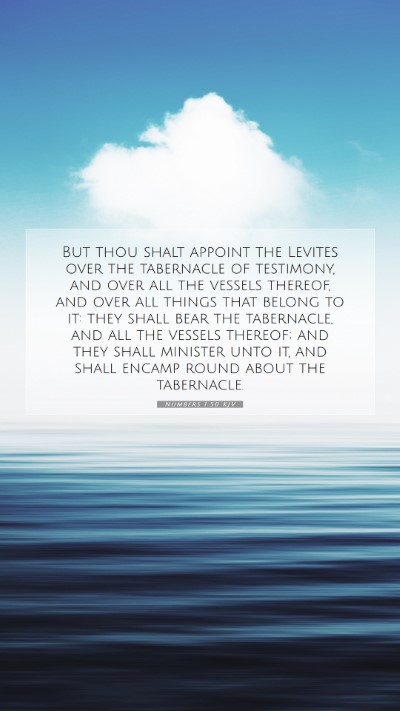 Picture 07 - Numbers 1:50 KJV Mobile Phone Wallpaper - But thou shalt appoint the Levites over the - Mobile Bible Verse Wallpaper