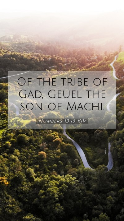 Picture 07 - Numbers 13:15 KJV Mobile Phone Wallpaper - Of the tribe of Gad, Geuel the son of - Mobile Bible Verse Wallpaper