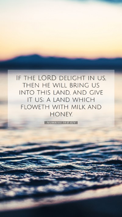 Picture 07 - Numbers 14:8 KJV Mobile Phone Wallpaper - If the LORD delight in us, then he will bring us - Mobile Bible Verse Wallpaper