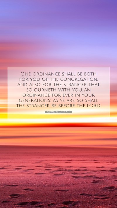 Picture 07 - Numbers 15:15 KJV Mobile Phone Wallpaper - One ordinance shall be both for you of the - Mobile Bible Verse Wallpaper